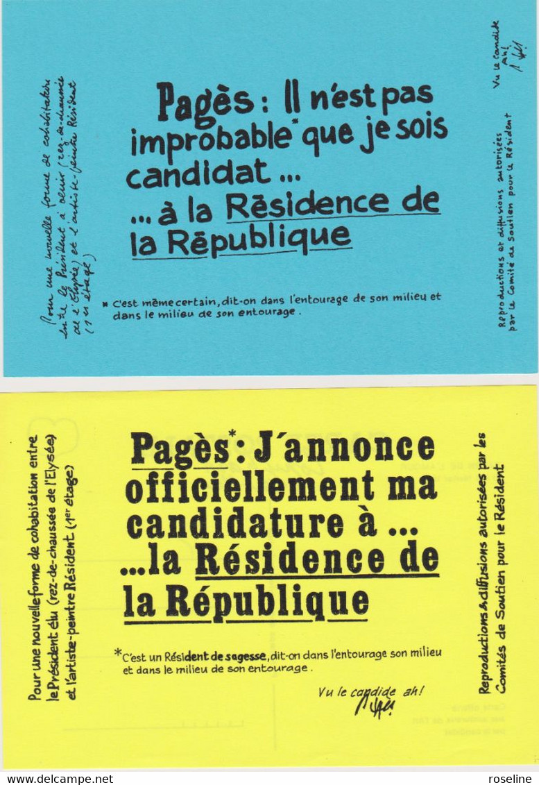PAGES Raymond - Candidat à La Résidence De La République  - CPM 10,5x15 TBE 1988  Neuves Cartes Molles - Pages