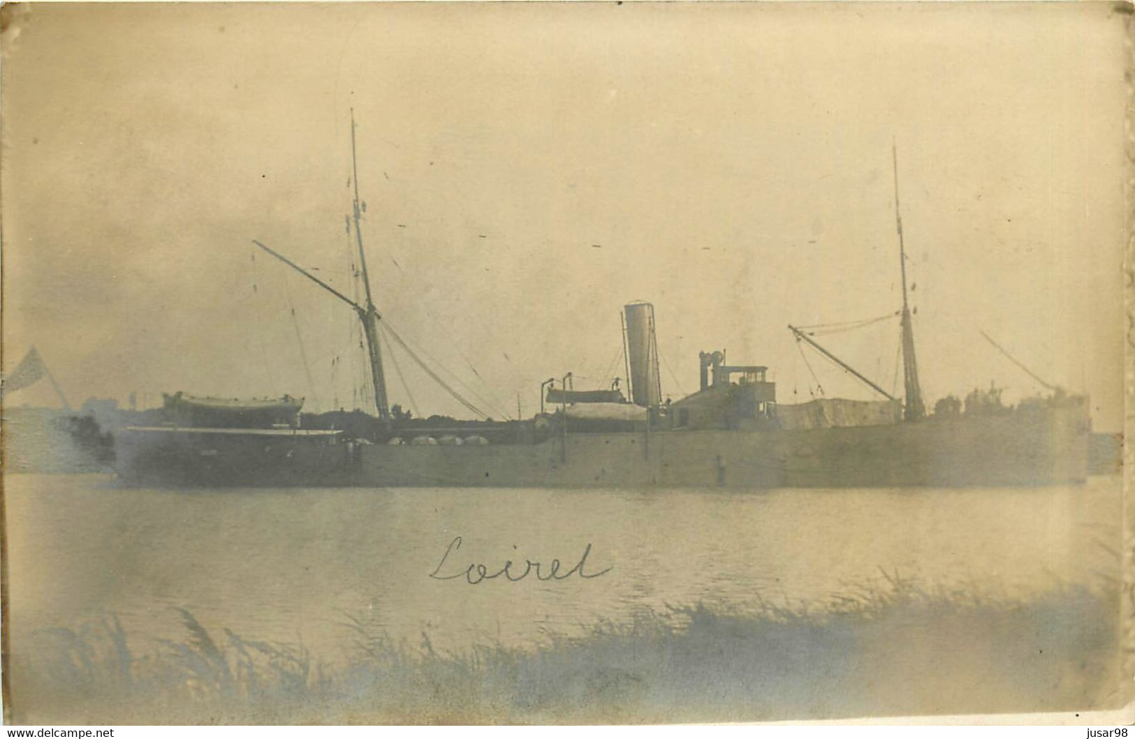 CARTE PHOTO - BATEAU - MILITARIA  Marine Guerre Transport Côtier LOIRET - Oorlog