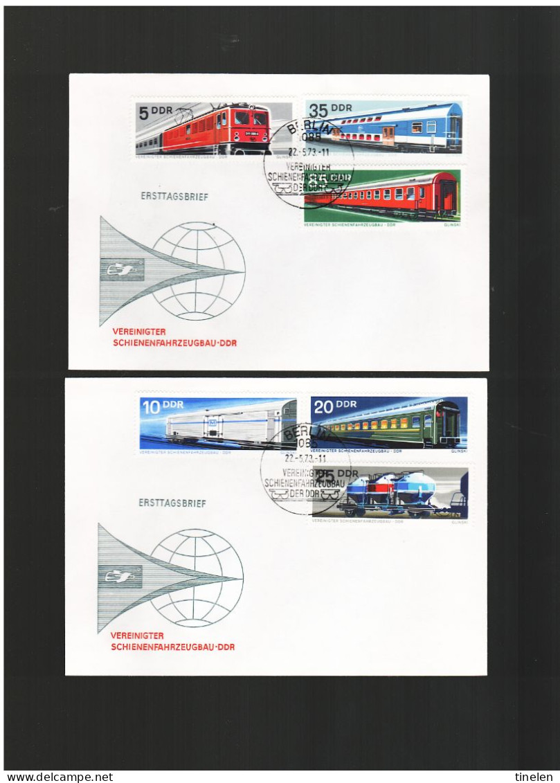 Germania Est-ddr 1973 Fdc  Treni VEREINIGTER SCHIENENFAHRZEUGBAU - 1971-1980