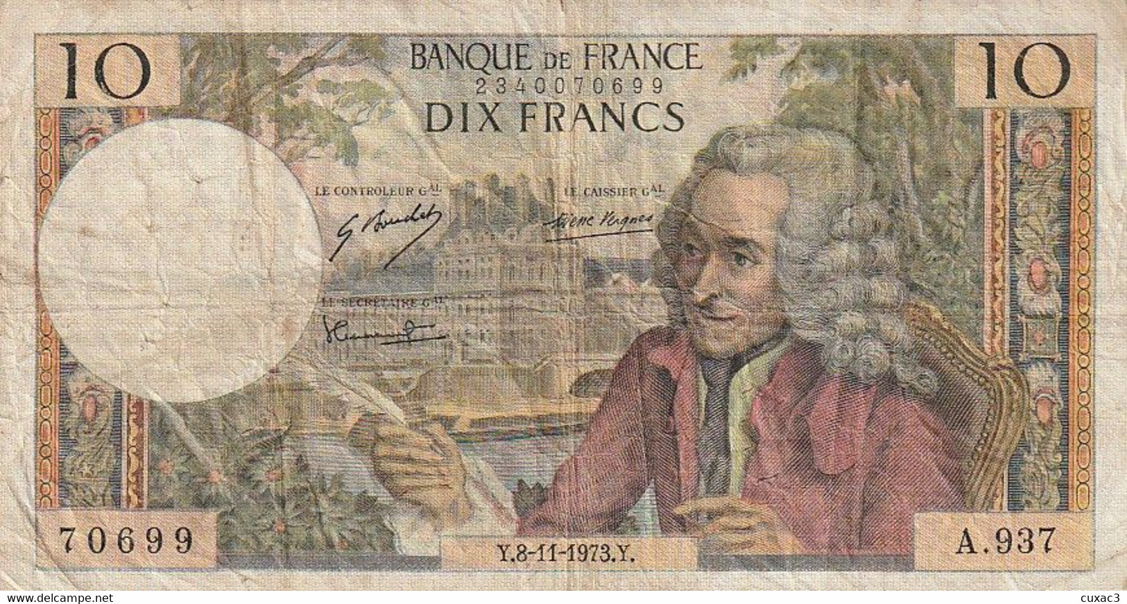 10 Francs Voltaire 1973 - 10 F 1963-1973 ''Voltaire''