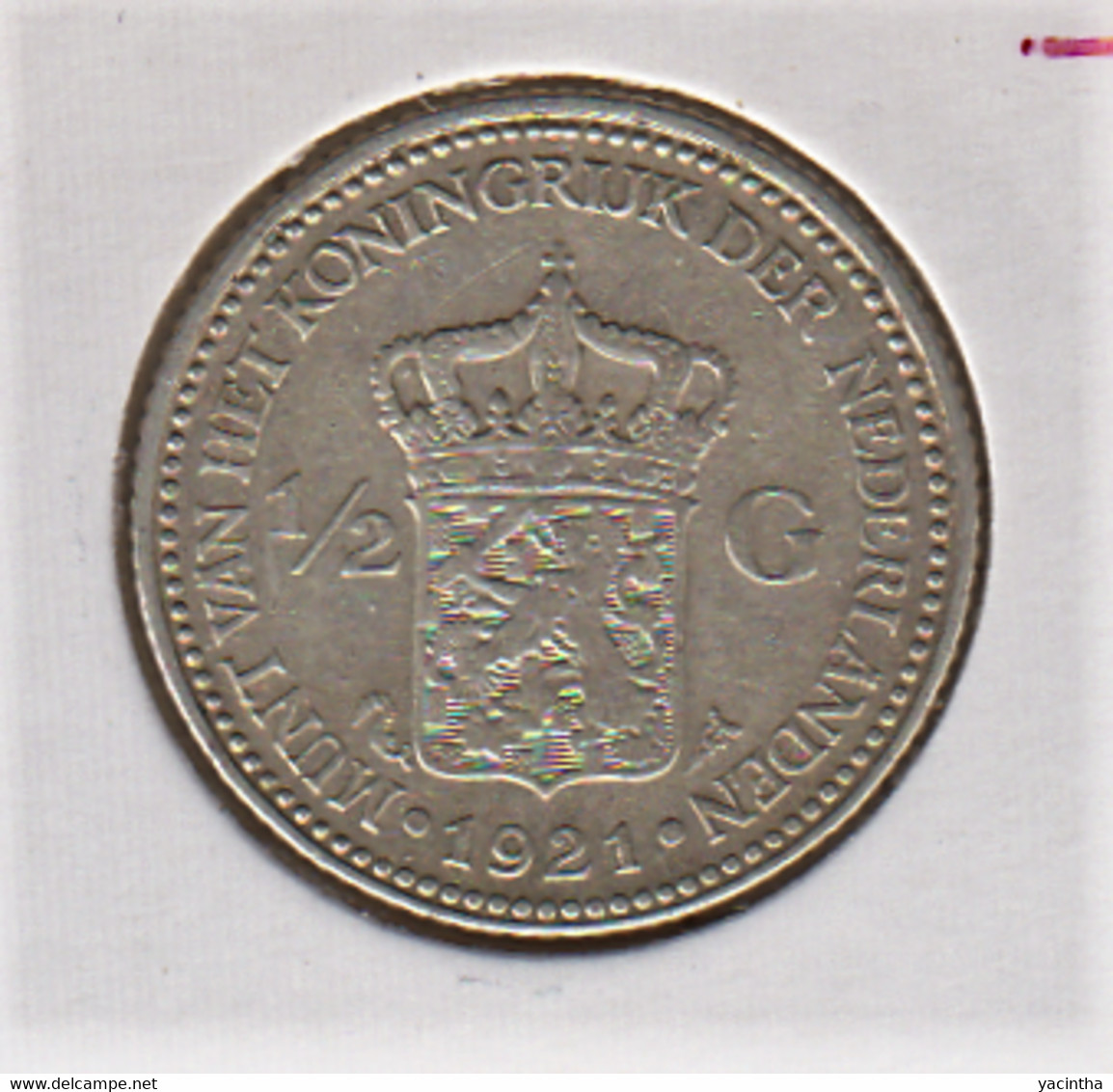 @Y@    Nederland  1/2  Gulden 1921   Wilhelmina   (5221) - 1/2 Gulden