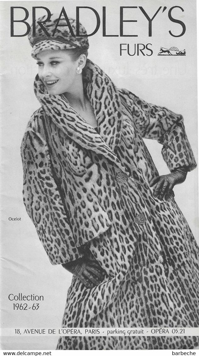 BRADLEY'S FURS  - Collection 1962-63 18 Avenue De L' Opéra  PARIS - Designermode