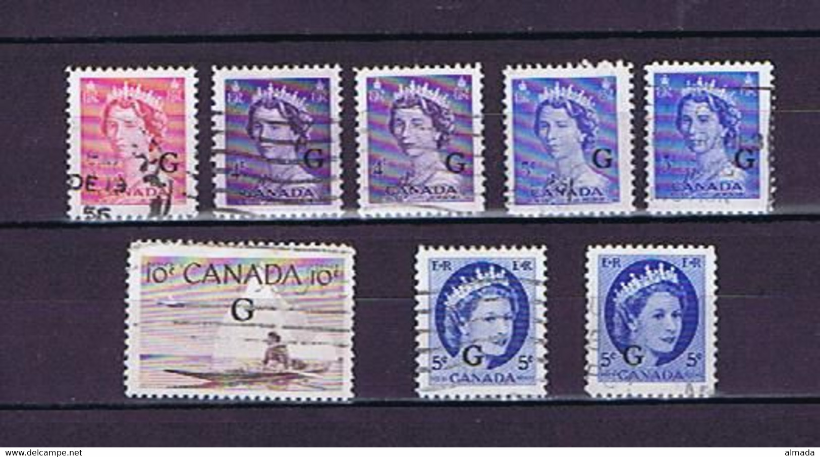 Canada 8 Officials Used, 8 Dienstmarken Gestempelt - Overprinted