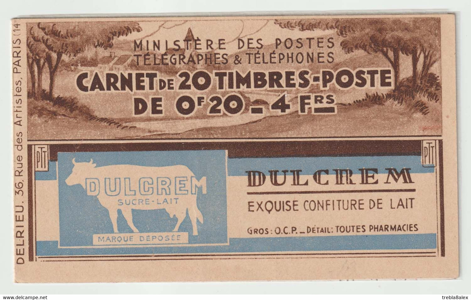 Semeuse N°190 Carnet De 20 Timbres  20c Lilas Rose Avec Bande Publicitaire, Daté - 1906-38 Semeuse Con Cameo