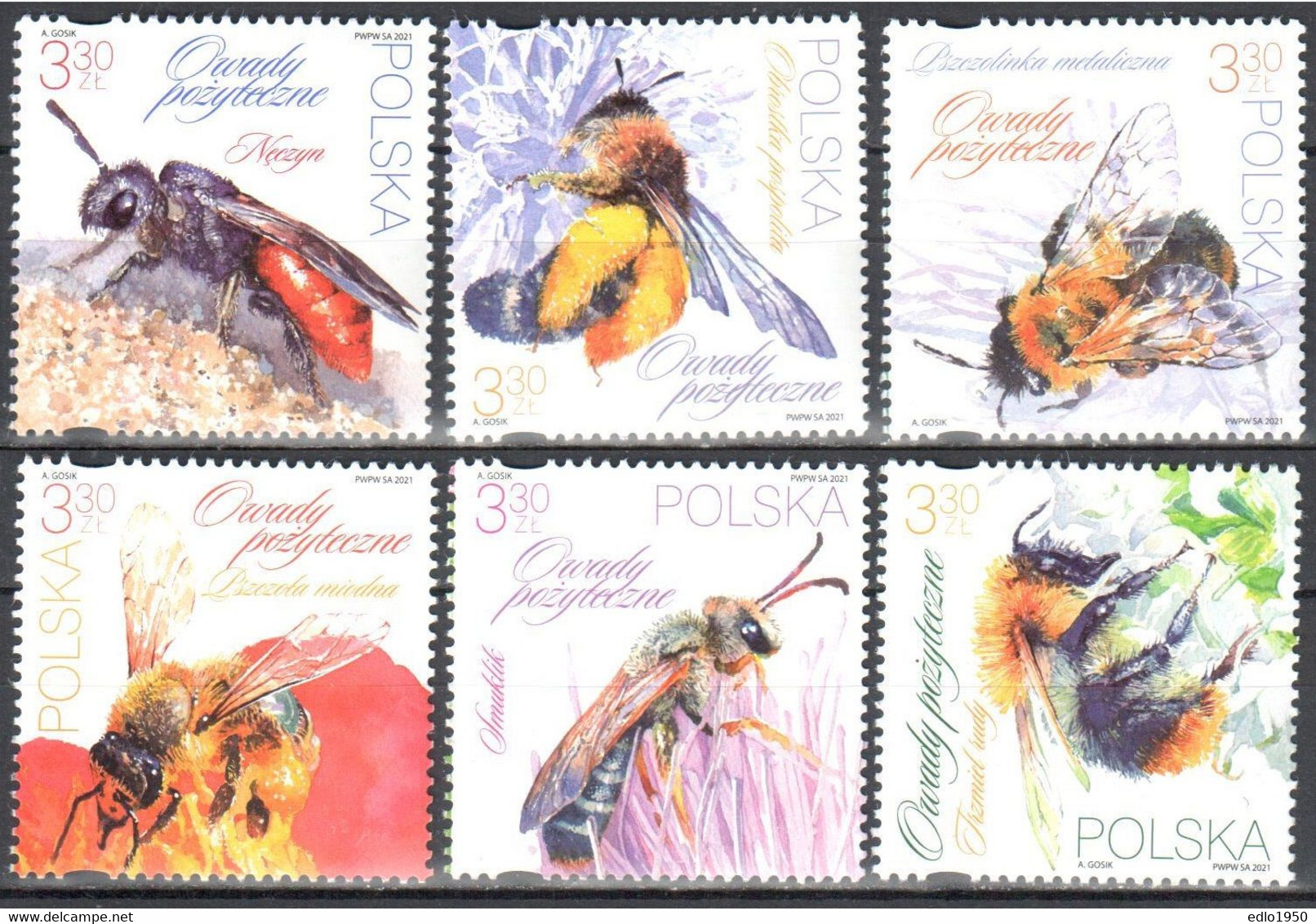 Poland 2021 - Beneficial Insects - Mi.5292-97A - MNH(**) - Ongebruikt