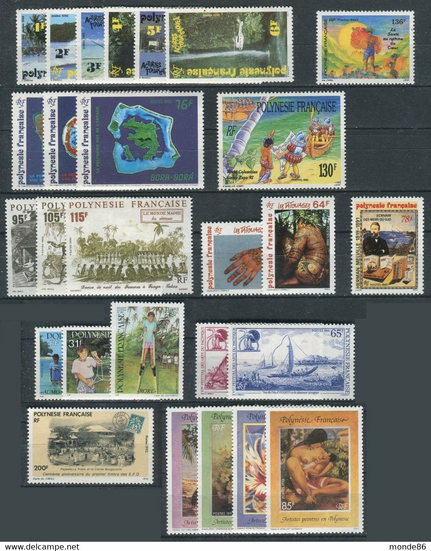 POLYNESIE FRANCAISE - Année Complète 1992 ** - BF Inclus - Années Complètes