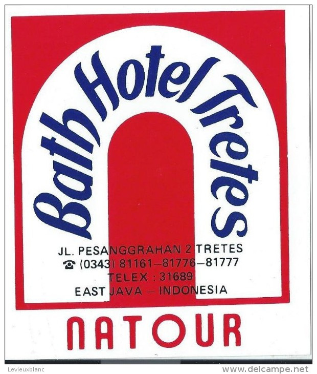 Etiquette Valise Et Malle/ Hotel/ ASIE/ Bath Hotel Tretes/ East JAVA/ Indonesia//Années 1980 EVM67ter - Hotelaufkleber