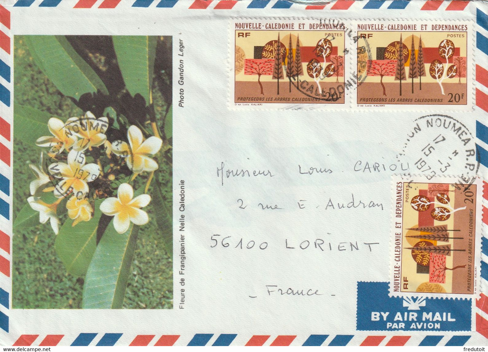 Nouvelle Calédonie - Lettre De Nouméa Le 15/03/1979 - Storia Postale