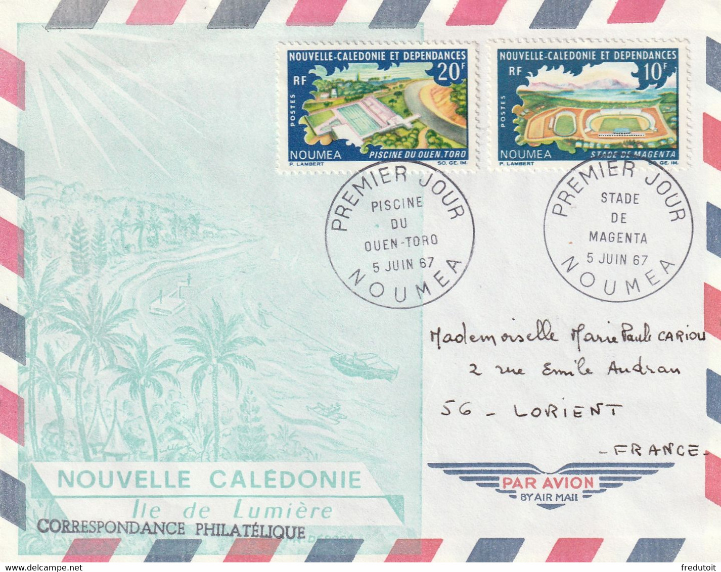 Nouvelle Calédonie - Lettre FDC Le 05 Juin 1967 - Briefe U. Dokumente