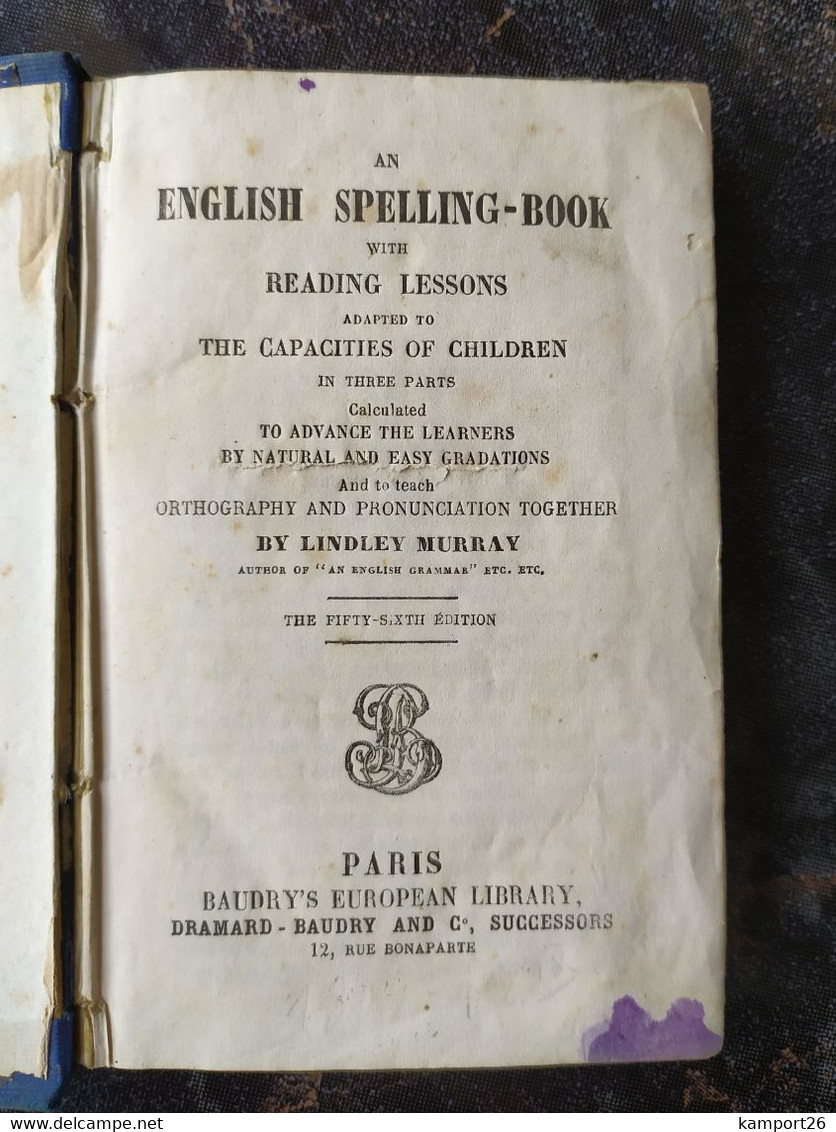 1804 ENGLISH SPELLING BOOK Capacities Of Children LINDLEY MURRAY - Schule/Unterricht