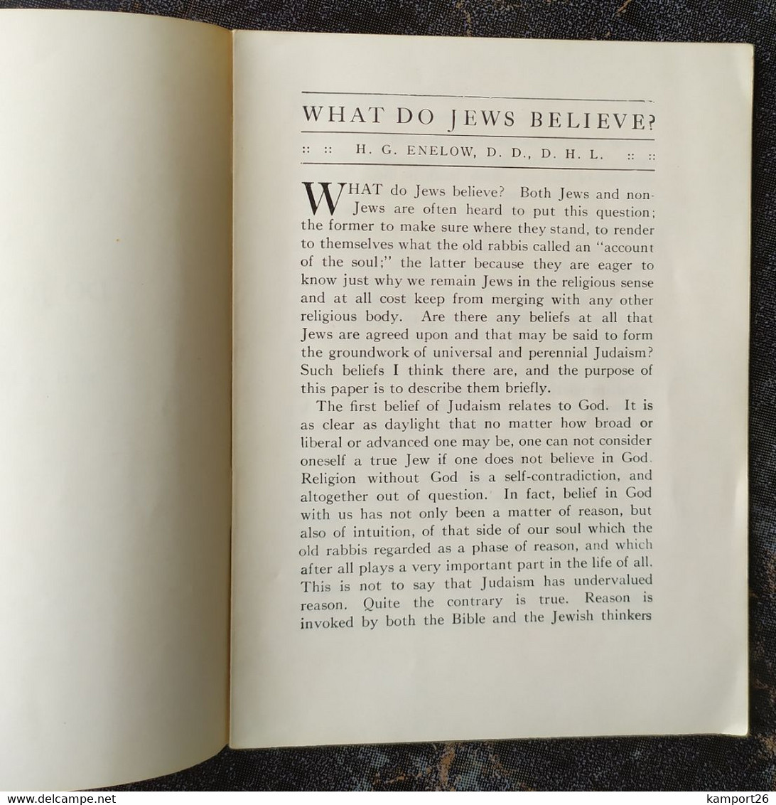 1960s What Do Jews Believe HEBREW CONGREGATIONS Sabbath RELIGION & SPIRITUALITY Spiritualité H.G. ENELOW - Judaismo