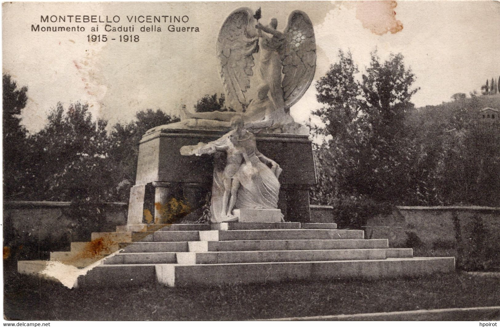 MONTEBELLO VICENTINO - MONUMENTO I CADUTI GUERRA 1915 - 1918 - FORMATO PICCOLO - VIAGGIATA 1927 - (rif. Q60) - Vicenza