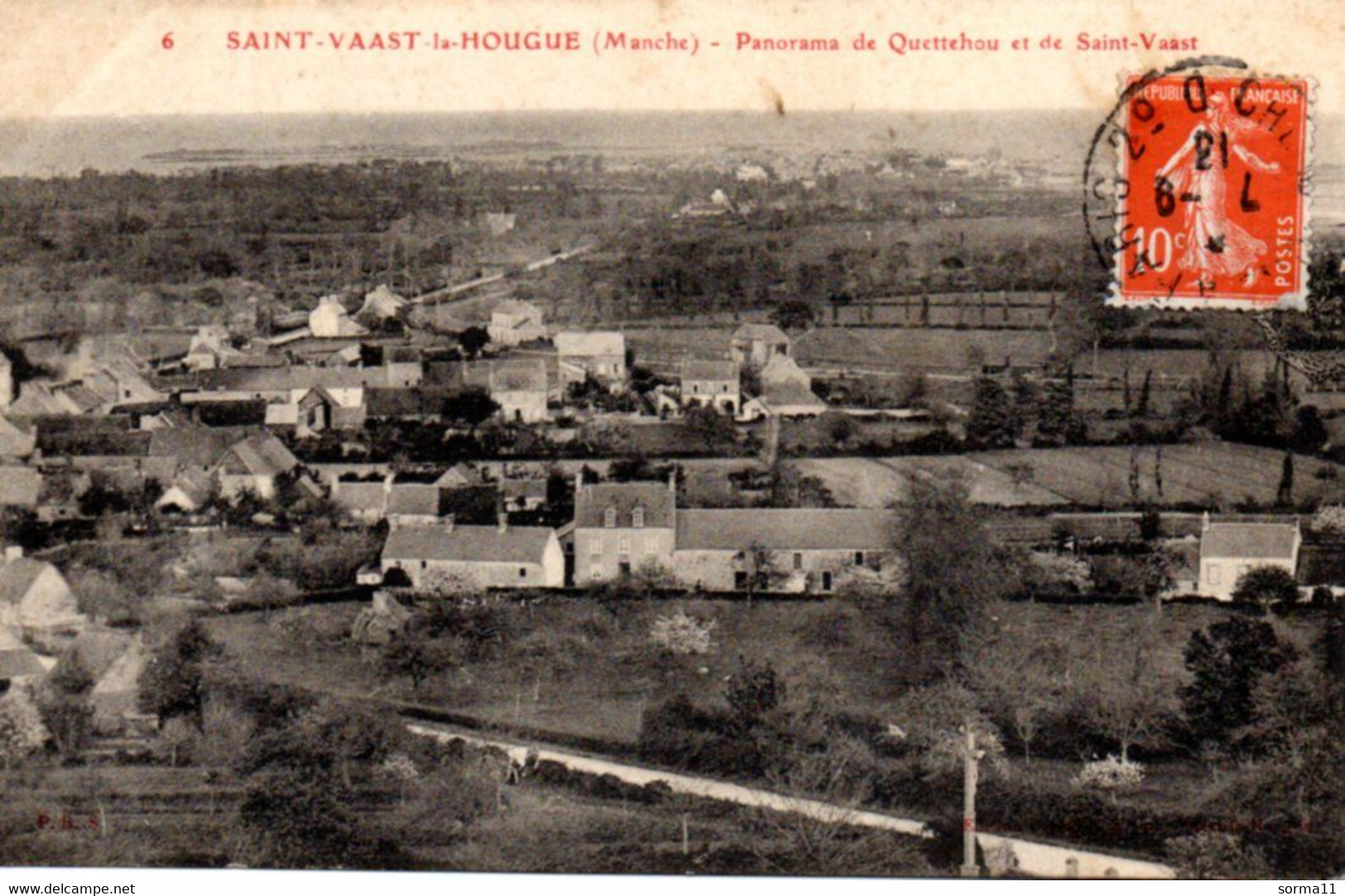 CPA SAINT VAAST LA HOUGHE 50 Panorama De Quettehou Et De Saint Vaast - Saint Vaast La Hougue