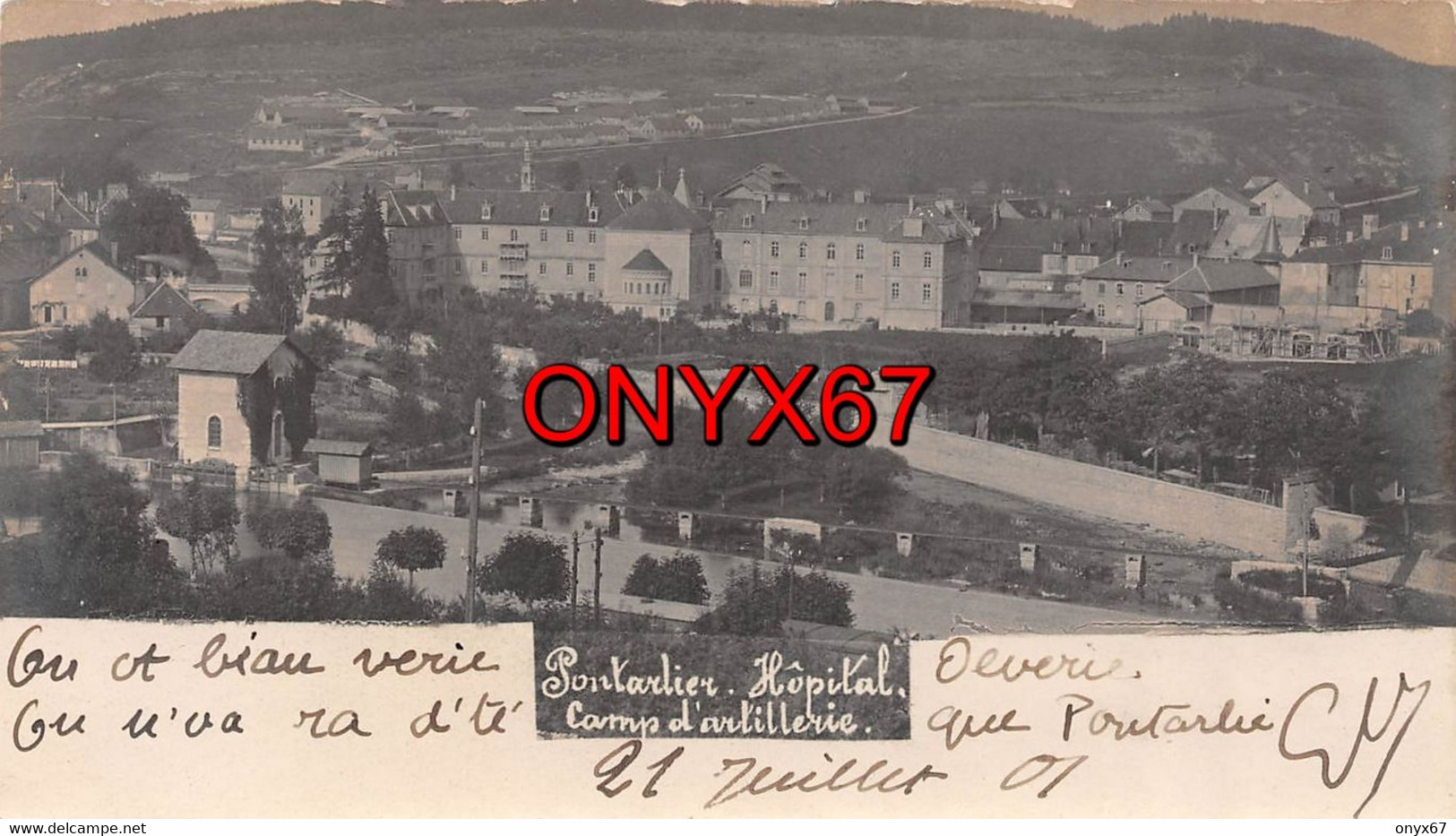 Carte Postale Photo PONTARLIER-25-Doubs-Hôpital Camp D'artillerie Militaire-1901-RARE - Pontarlier