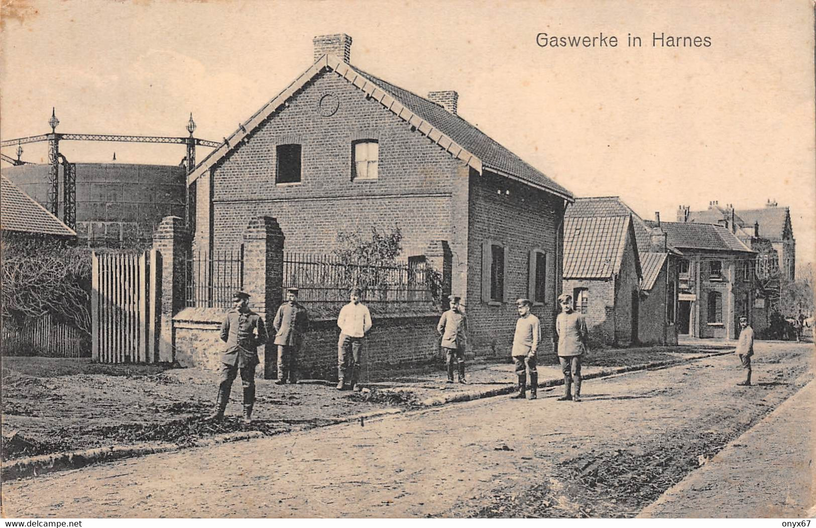 HARNES-62-Pas De Calais-Gaswerke-Usine à Gaz-soldats Militaires Allemands-Guerre-Krieg-14/18 - Harnes