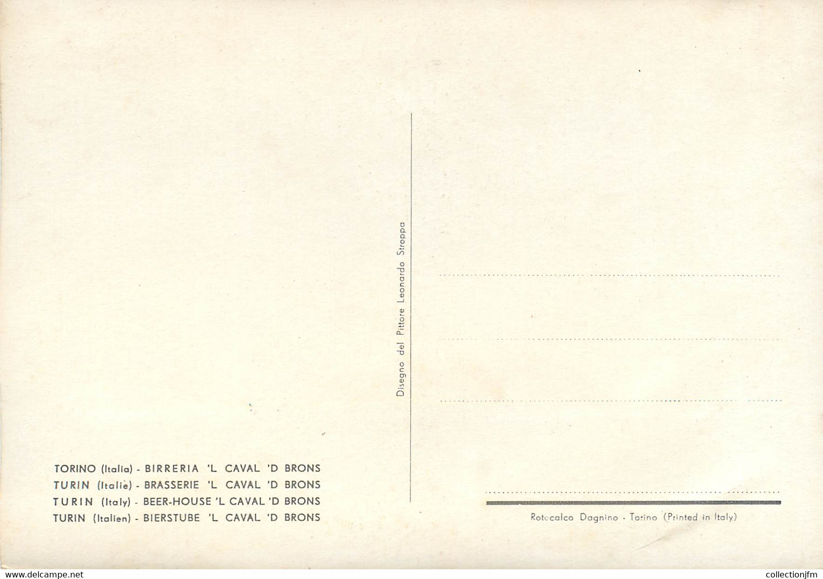 CPSM ITALIE "Turin, Restaurant Caval D Brons" - Cafes, Hotels & Restaurants