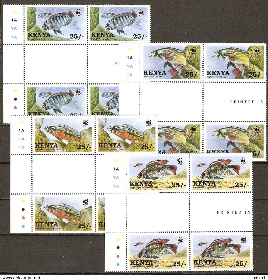 Kenya 1997 MiNr. 699 - 702 Kenia Lake Victoria Cichlid Fishes WWF 16v MNH** 28,00 € - Kenya (1963-...)