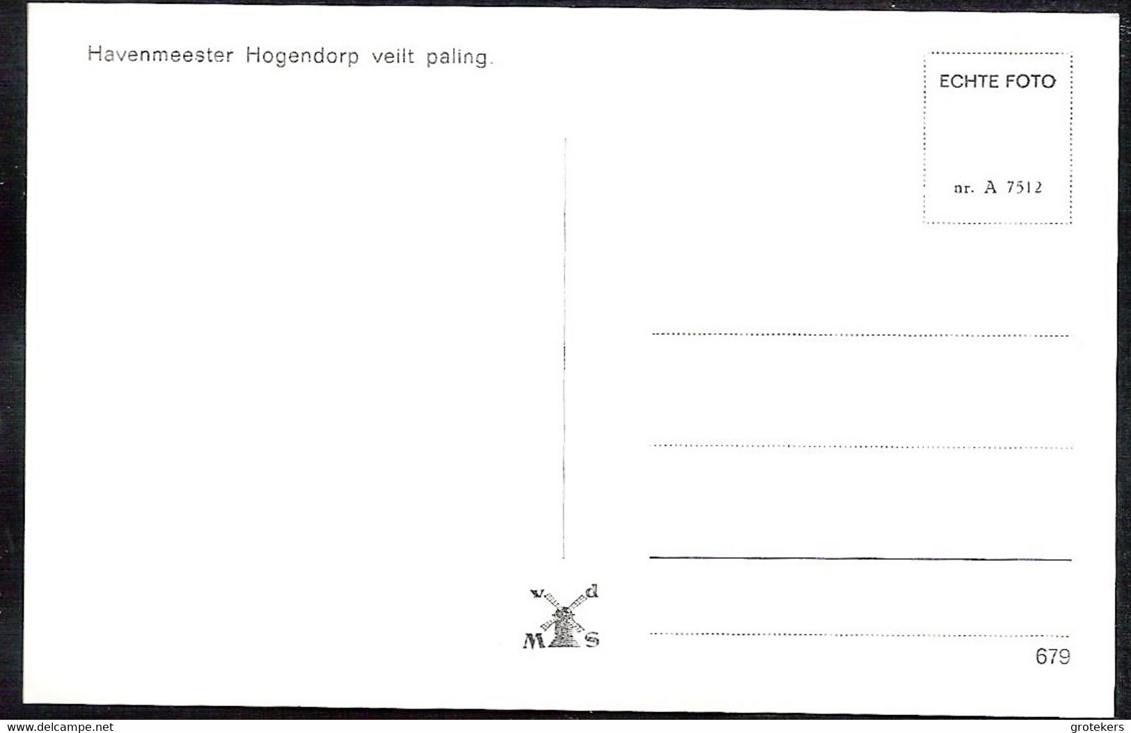 MAKKUM De Visafslag Havenmeester Hogendorp Veilt Paling (1979 Echte Foto Van Origineel) - Makkum