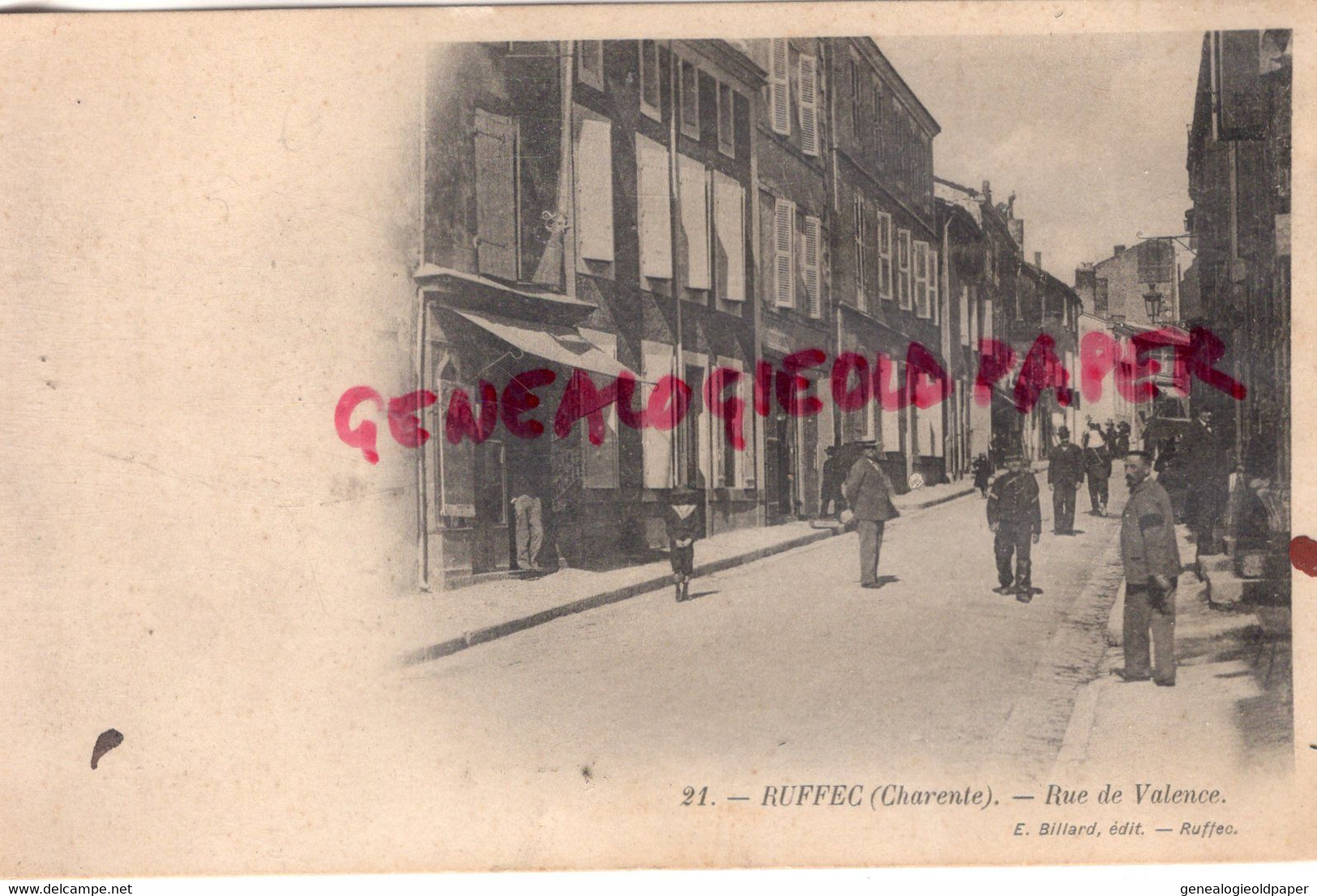 16- RUFFEC - RUE DE VALENCE - EDITEUR E. BILLARD   -  CHARENTE - Ruffec