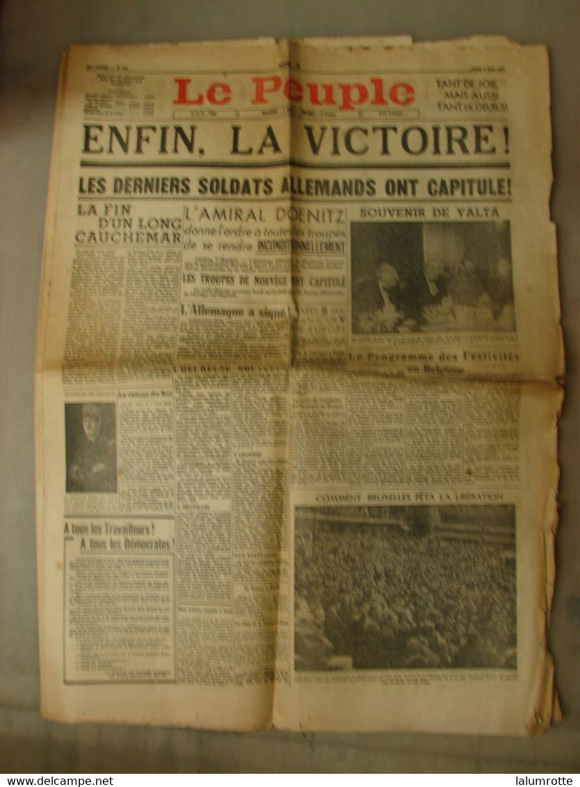 JouRev. 36. Le Peuple N°103 Du 8 Mai 1945. Enfin La Victoire - Le Peuple