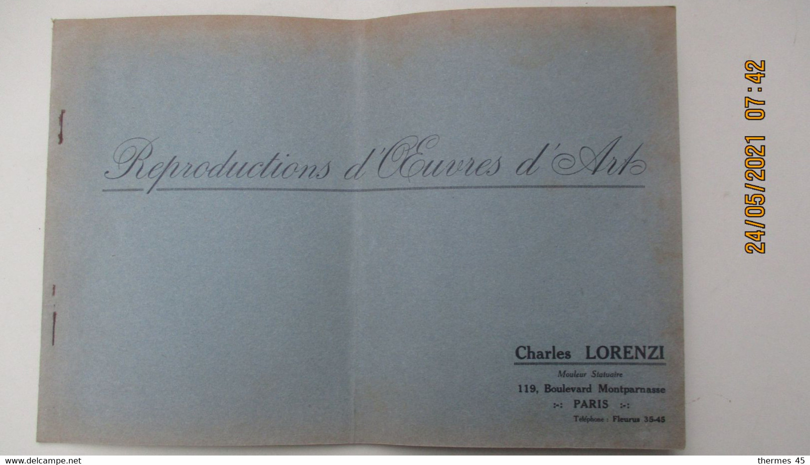 Charles LORENZI / CATALOGUE De VUES / MOULEUR STATUAIRE - Autres & Non Classés