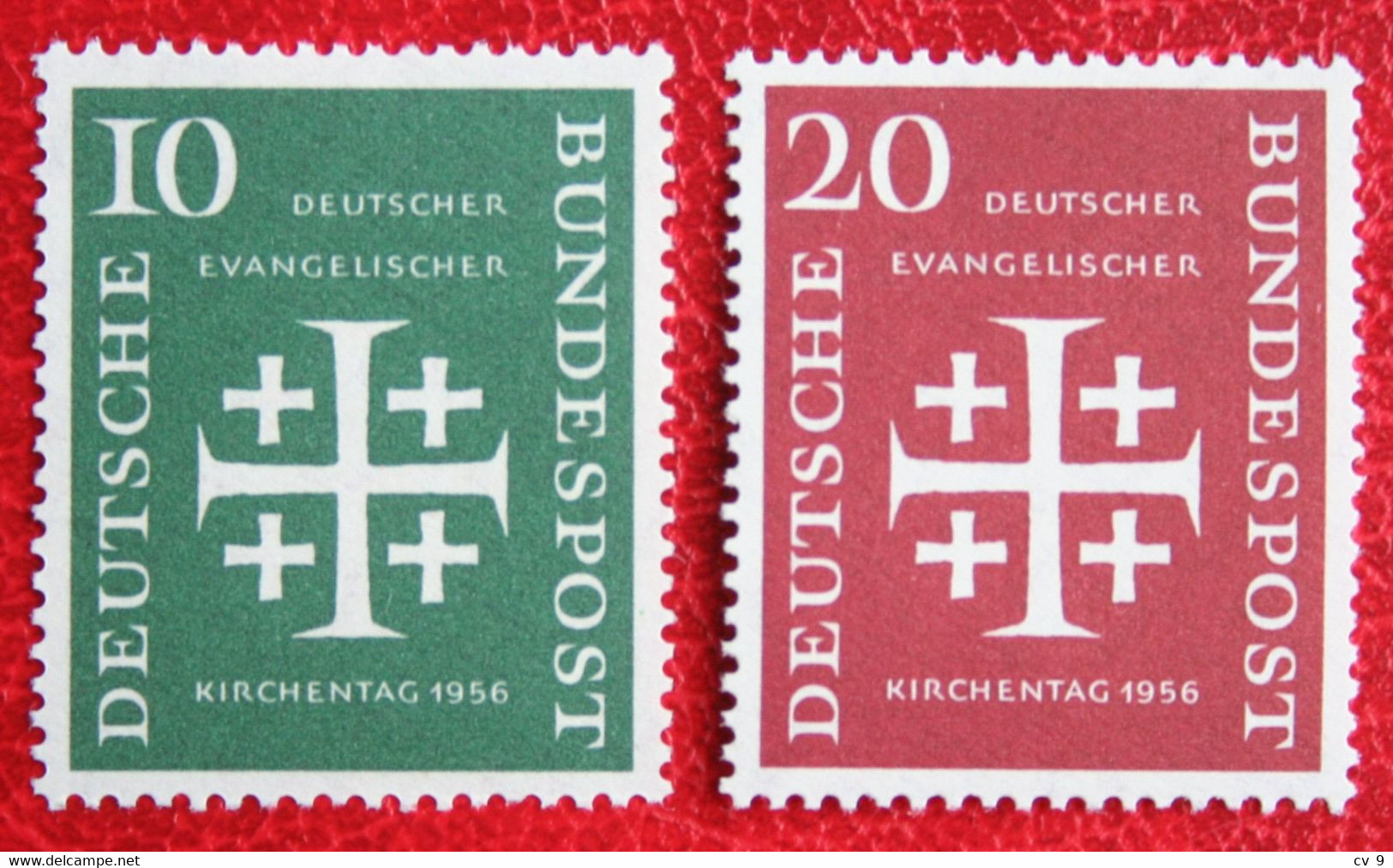 Evangelical Churches Day Mi 235-236 Y&T 109-110 1956 Neuf Sans Charniere POSTFRIS / MNH / **  Germany BRD Allemange - Ungebraucht