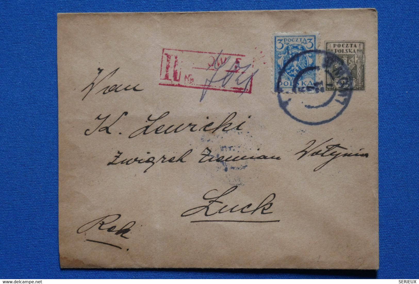 T16 POLOGNE BELLE LETTRE ASSEZ RARE RECOM. 1921 LWOW POUR LUCK +AFFRANCH. INTERESSANT - Lettres & Documents