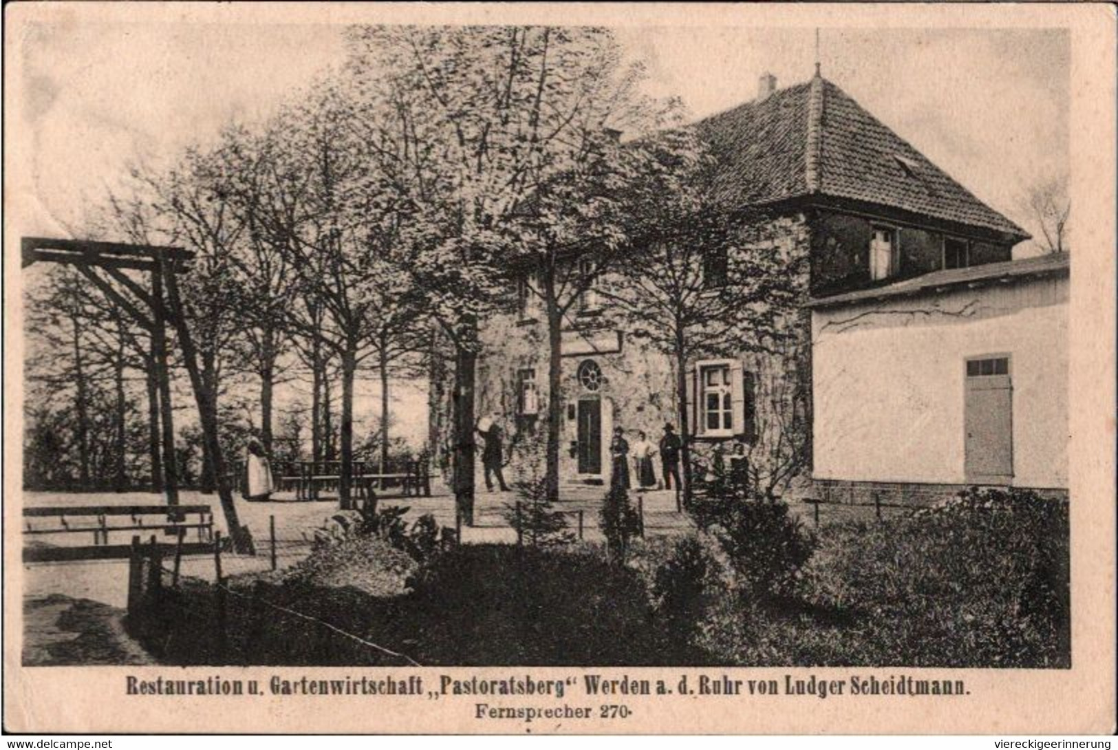 ! Essen Werden, Alte Ansichtskarte, 1905, Restaurant Pastoratsberg - Essen