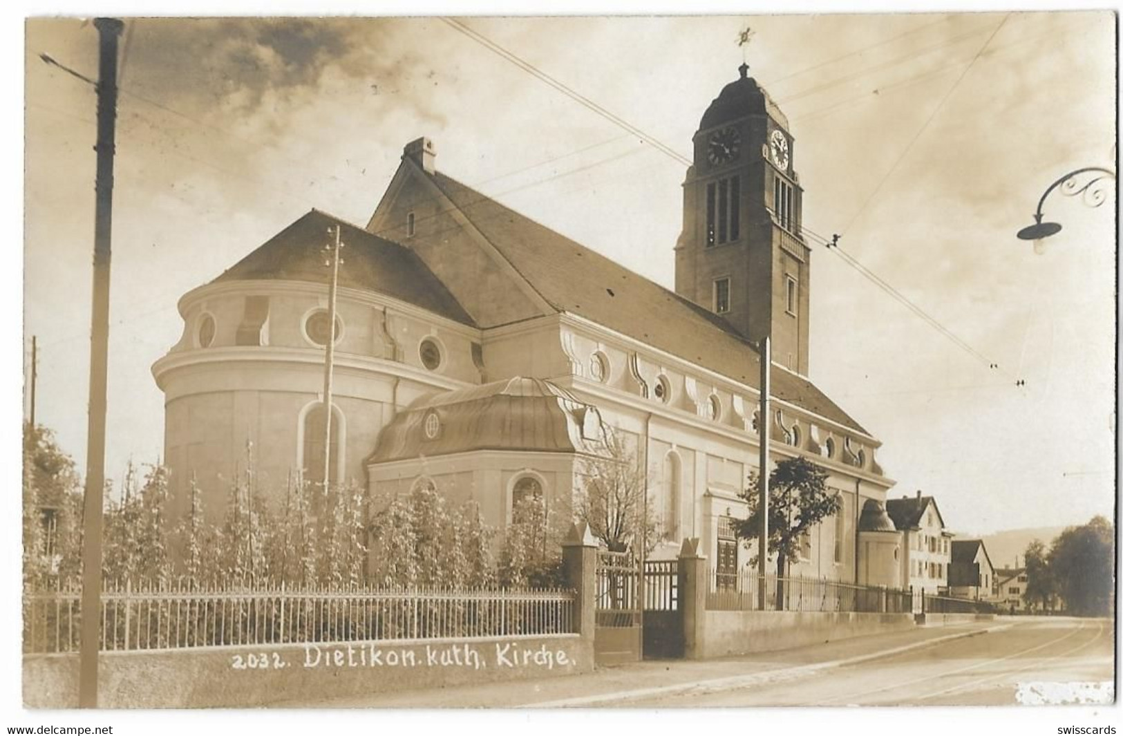 DIETIKON: Echt-Foto-AK Kath. Kirch Mit Quartier 1927 - Dietikon