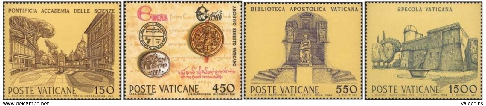 # VATICANO - 1984 - Vatican Culture And Sciences - Set 4 Stamps MNH - Otros & Sin Clasificación