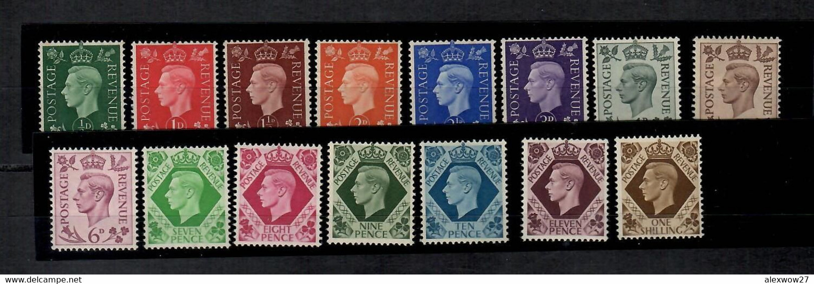 Gran Bretagna / England 1937-47 Giorgio VI - Effigie (Unif,209/222) ** MNH /VF - Nuevos