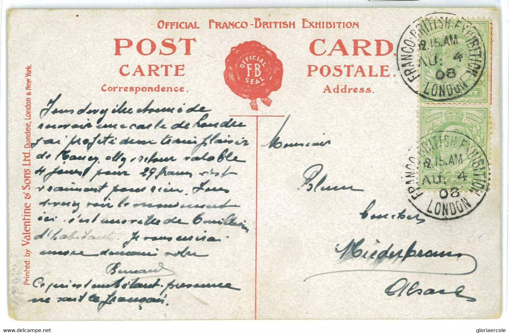 BK1878 - GB - POSTAL HISTORY - Olympic Games  EXPO 1908 POSTMARK During Games - Summer 1908: London