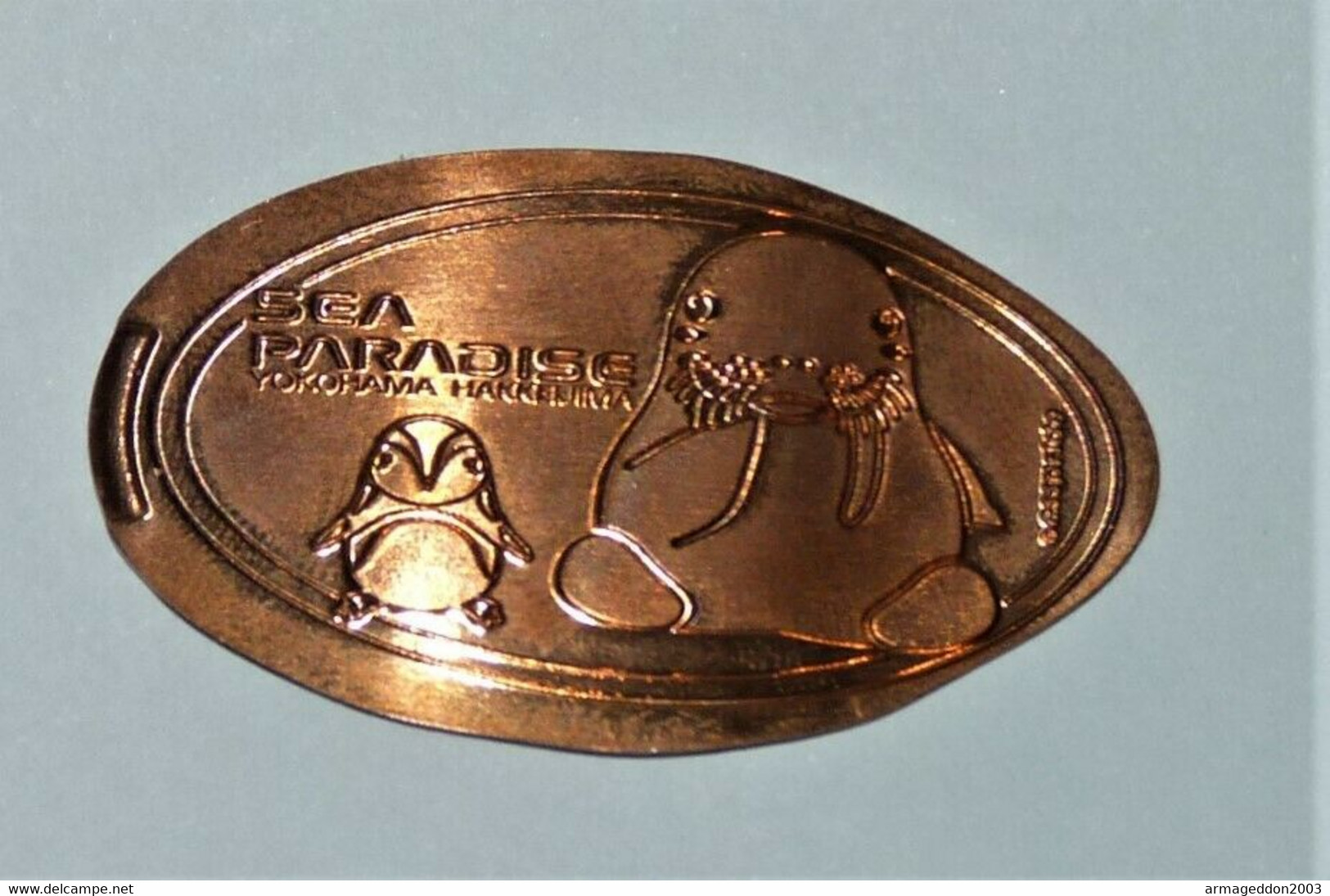 Pressed Coins Souvenir Medallion Médaillon Medaille Yokohama Hakkeijima Sea Para - Pièces écrasées (Elongated Coins)