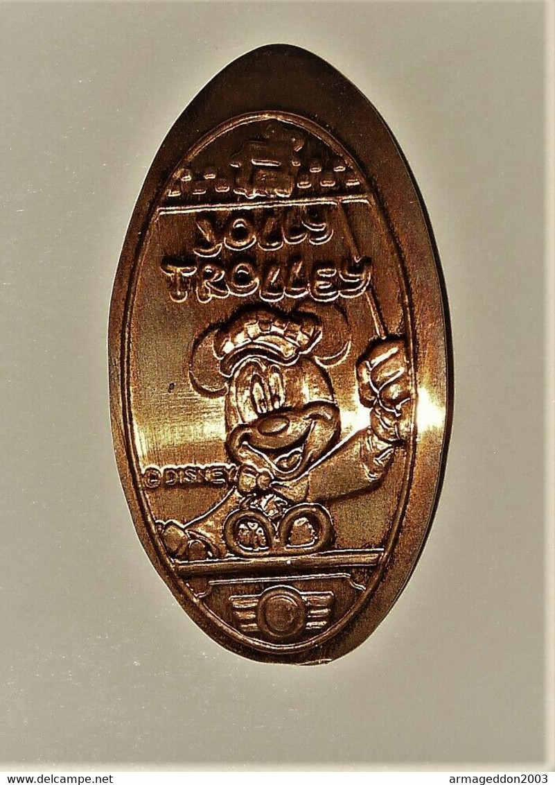 Pressed Coins Souvenir Medallion Médaillon Medaille Mickey Jolly Trolley Disney - Pièces écrasées (Elongated Coins)