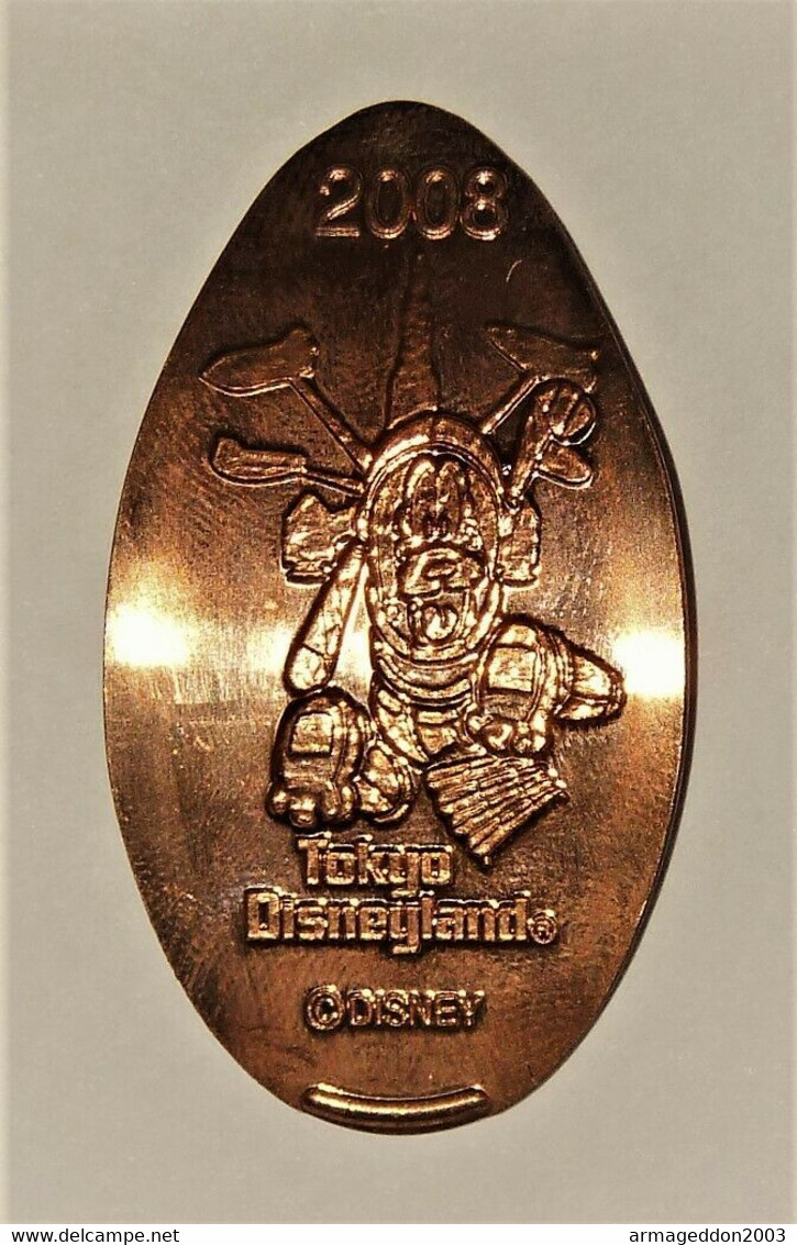 Pressed Coin Souvenir Medallion Médaillon Medaille Dingo 2008 Tokyo Disneyland - Elongated Coins