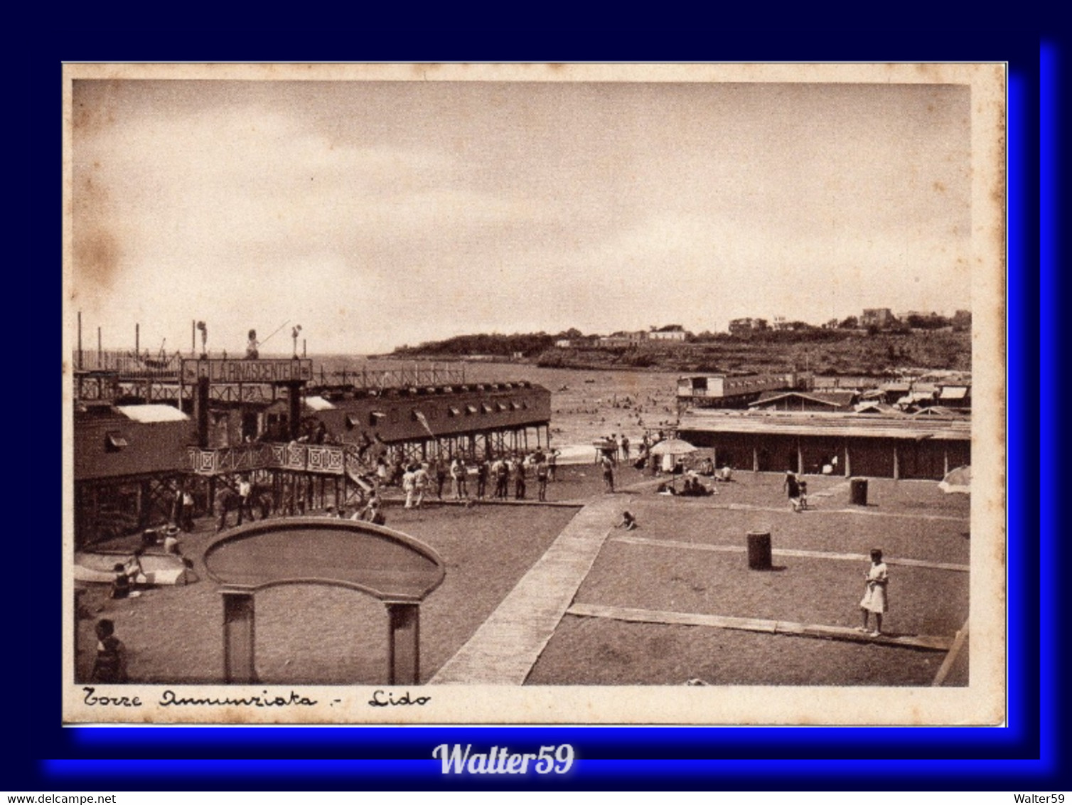 1930 C. Italia Cartolina TORRE ANNUNZIATA Lido Nuova Qualche Ingiallimento - Torre Annunziata