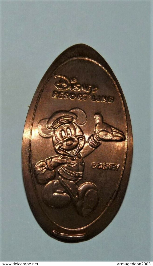 Pressed Coins Souvenir Medallion Médaillon Medaille Mickey Disney Resort Line - Pièces écrasées (Elongated Coins)