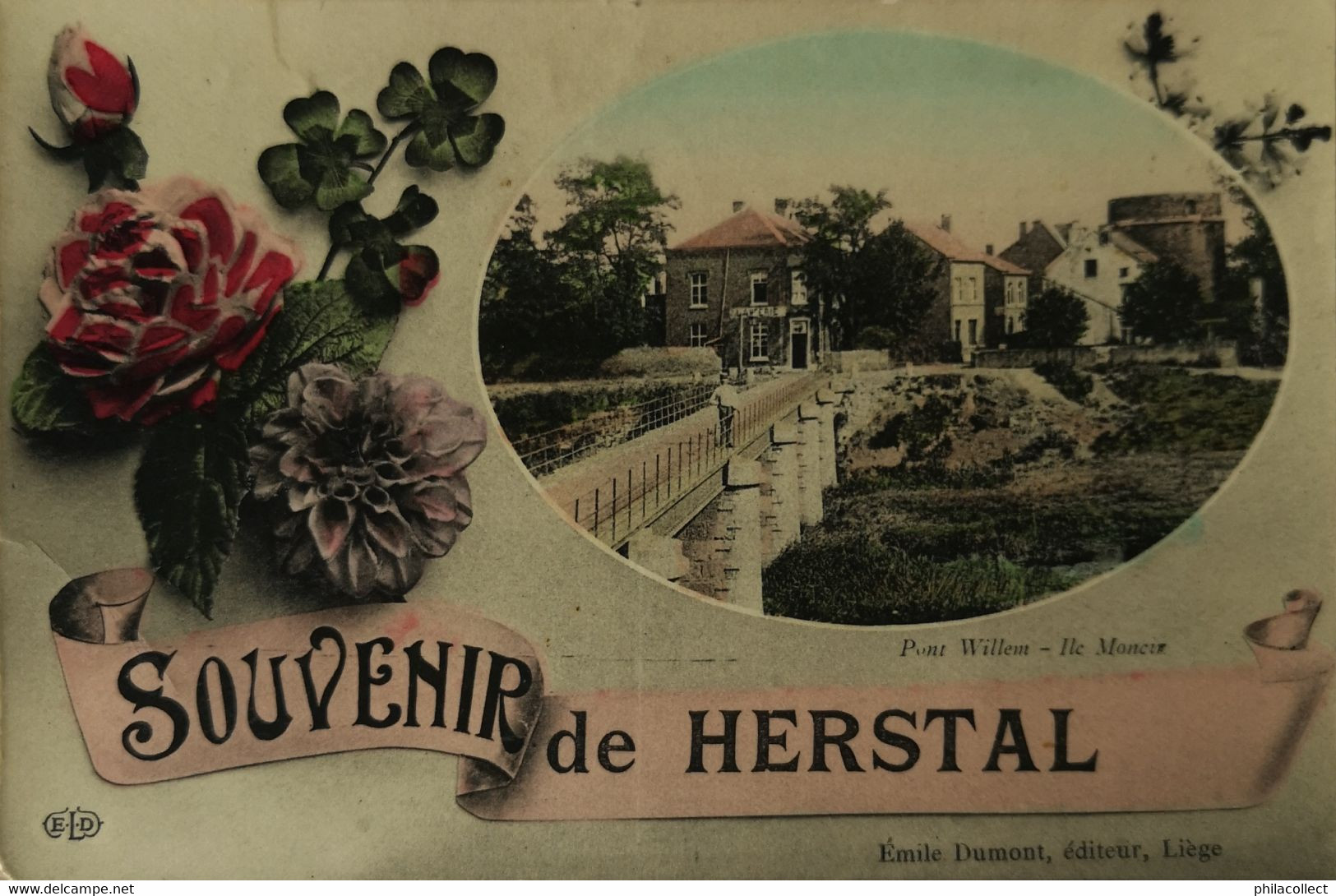 Herstal // Souvenir De // Pont Willem Ile Moncif? 1933 - Herstal