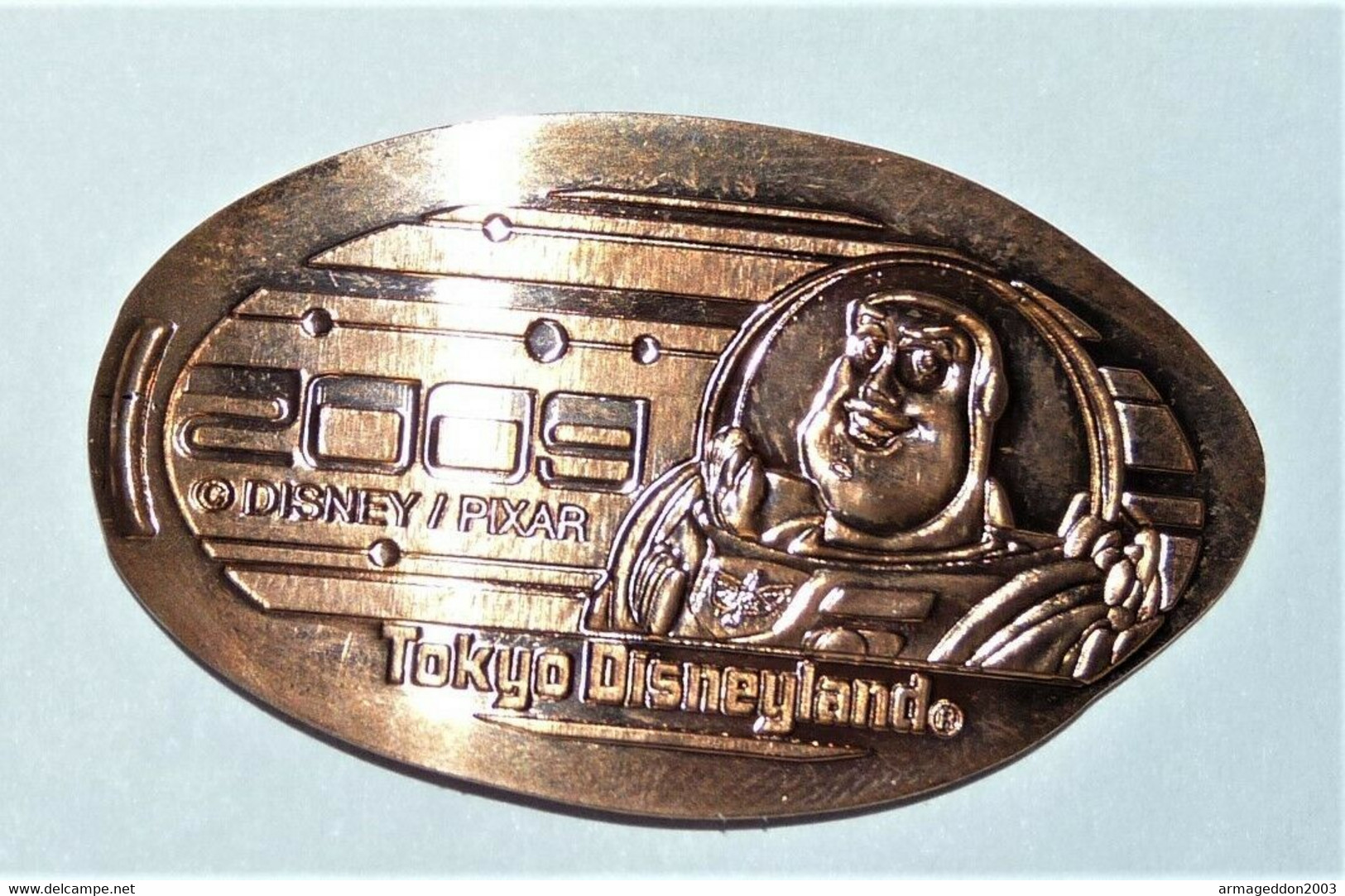 Pressed Coins Souvenir Medallion Médaillon Medaille Toy Story Buzz L'éclair 2009 - Elongated Coins