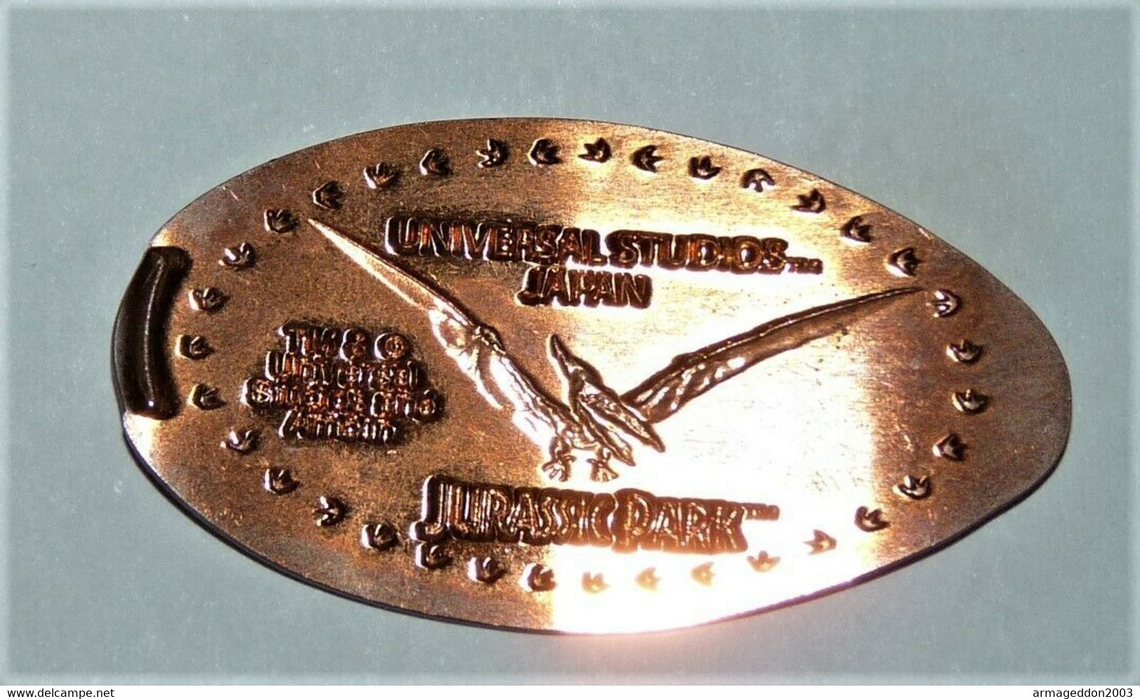 Pressed Coins Souvenir Medallion Médaillon Medaille Jurassic Park Universal StudIO - Elongated Coins