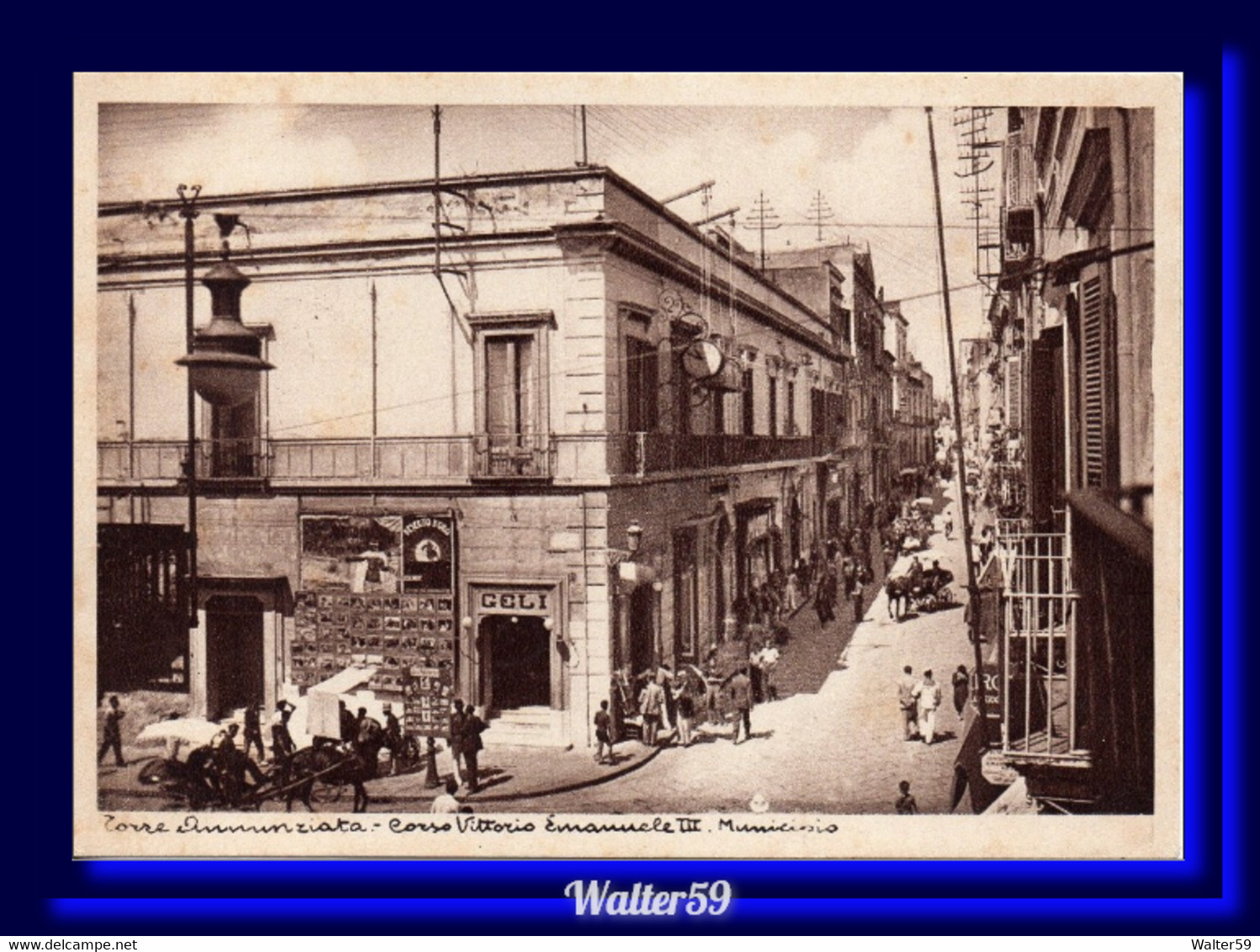 1930 C. Italia Cartolina TORRE ANNUNZIATA Corso VEIII Municipio Nuova - Torre Annunziata