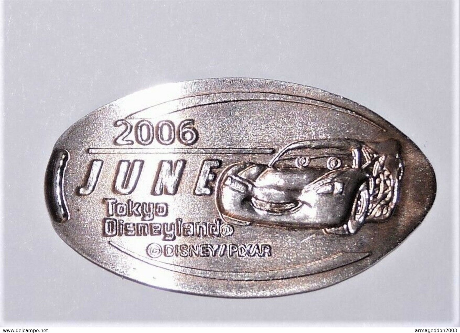 Pressed Coins Souvenir Medallion Médaillon Medaille Cars 2006 Pixar Disney - Pièces écrasées (Elongated Coins)