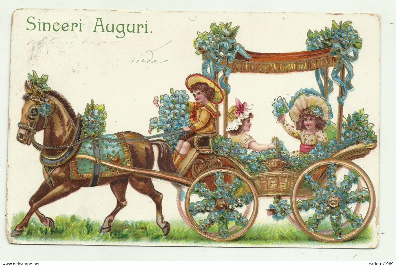 SINCERI AUGURI ILLUSTRAZIONE TUTTA IN RILIEVO   - VIAGGIATA   FP - Sonstige & Ohne Zuordnung