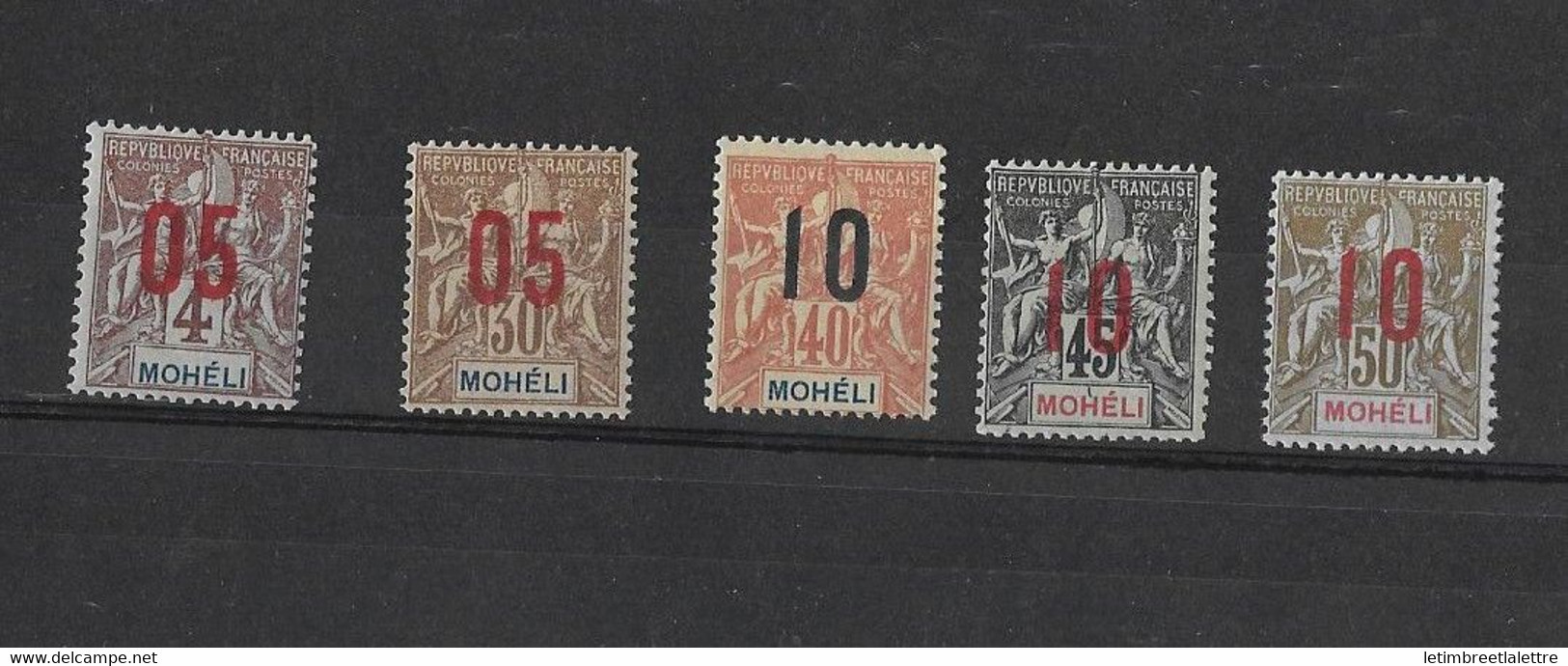 ⭐ Mohéli N° Y.T N° 17 à 22**sans Le 18 , Neuf Sans Charnière ⭐ - Unused Stamps