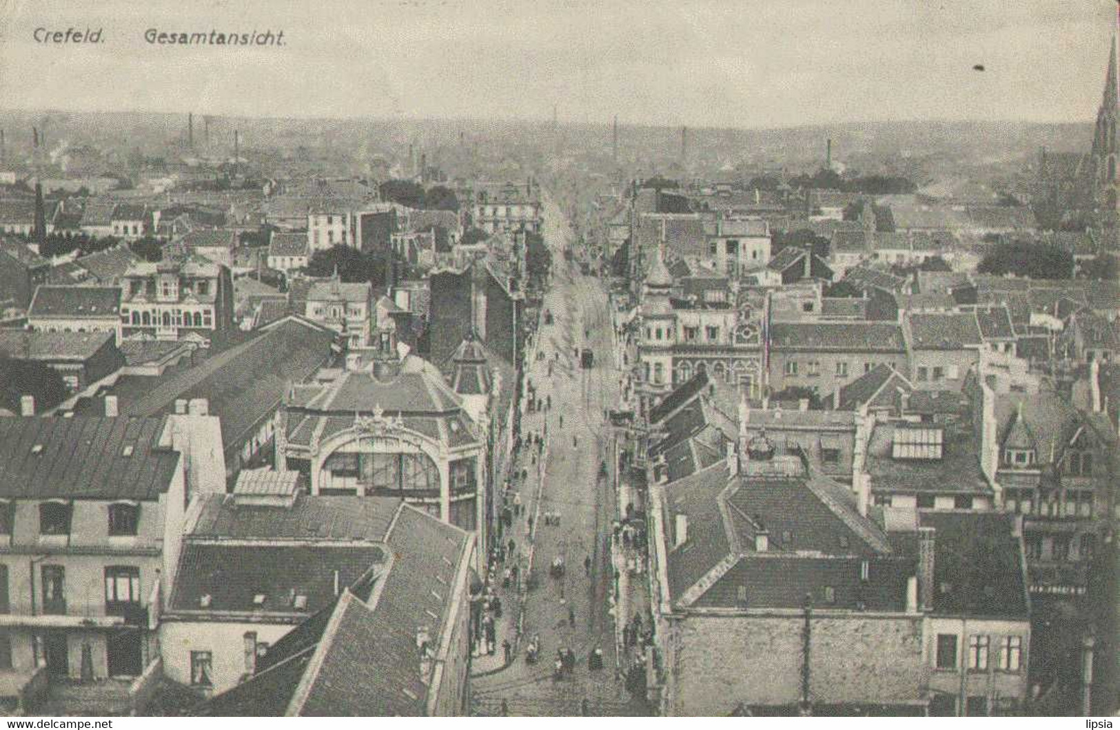 Krefeld, Gesamtansicht, Postkarte 1907, Deutschland, Nordrhein-Westfalen - Krefeld