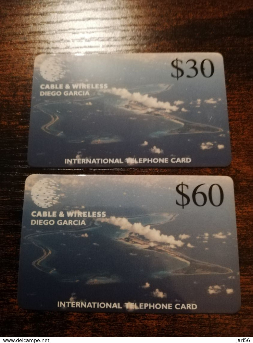 DIEGO GARCIA  $30,-+ $60,-  DGA-R- ?? MISSING SERIAL NR "  AERIAL VIEW "    750 MICRON  MINT CARD   **5618** - Diego-Garcia