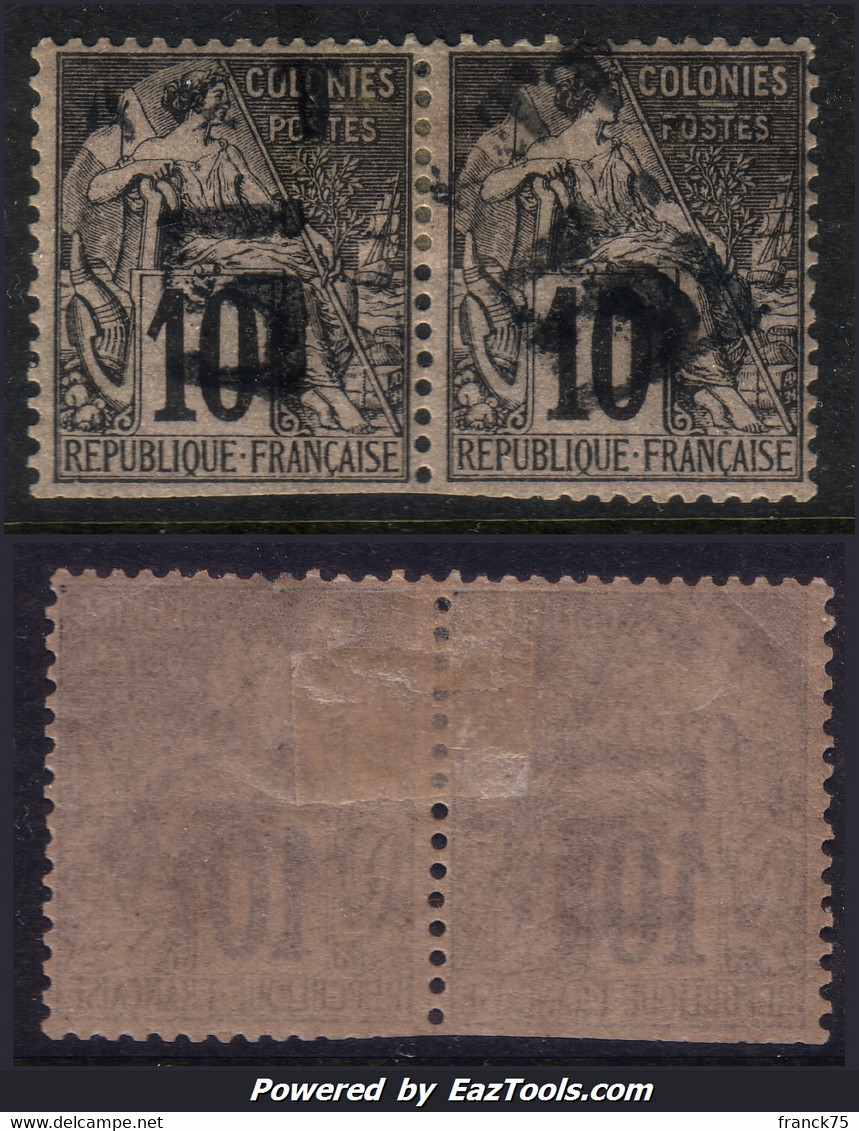 *RARETE* Annam Tonkin Double Surcharge Diagonale Tenant à Normal Neuf * (Dallay N° 3,  Cote +++€) - Unused Stamps