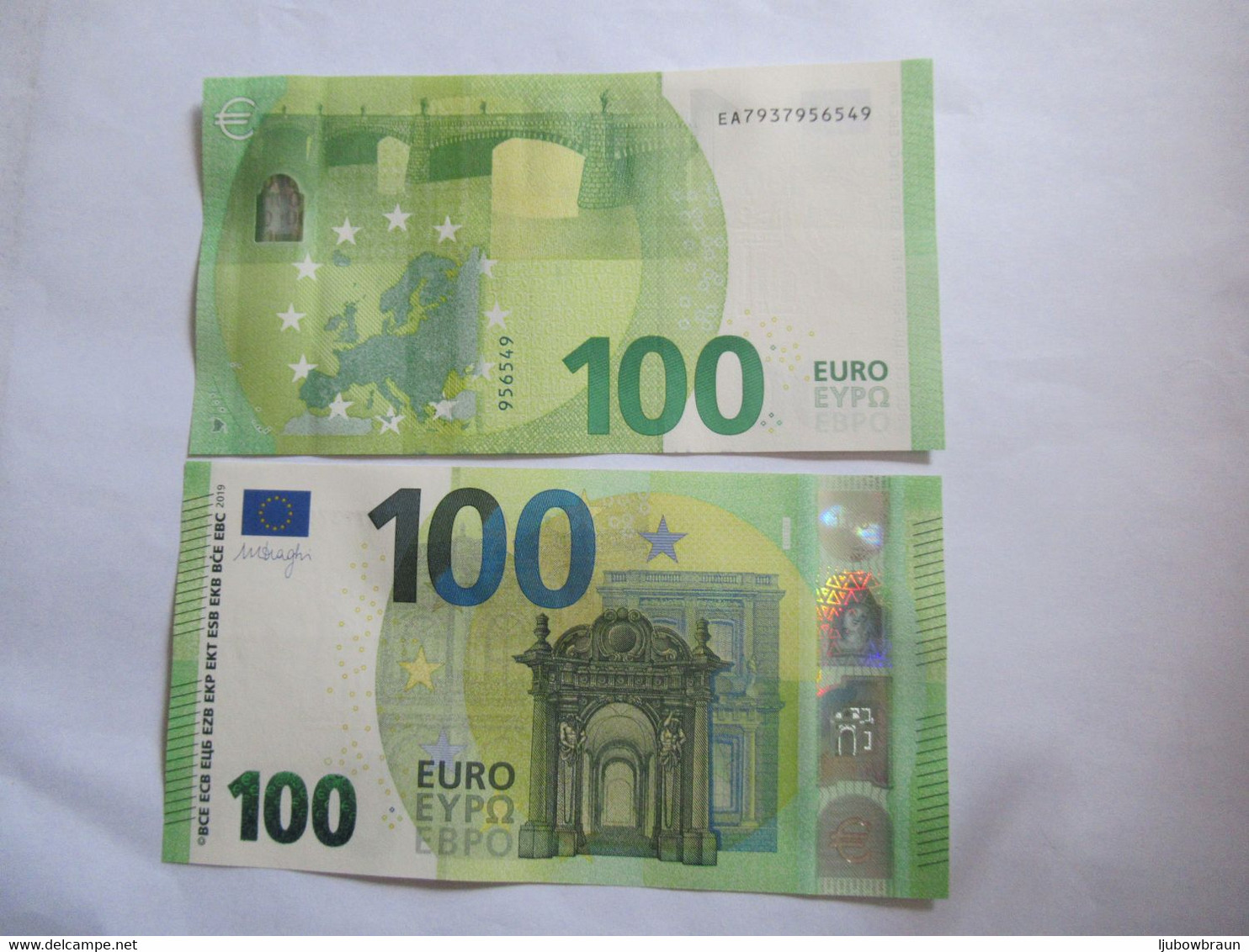 100 Euro-Schein Draghi EA Unc. Preis Pro Schein - 100 Euro