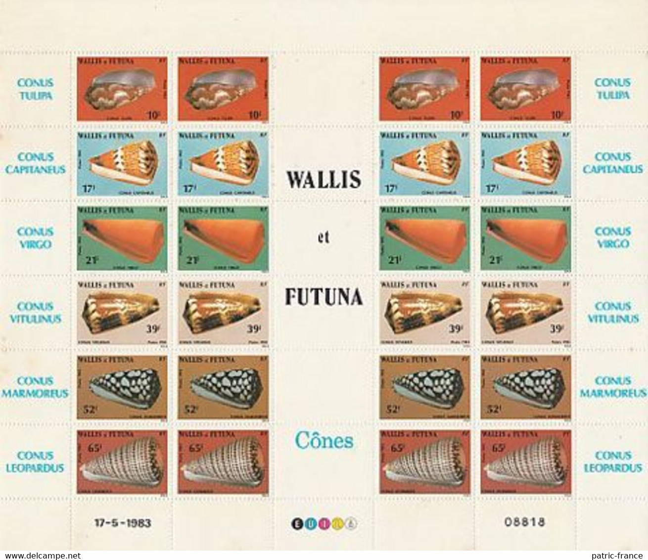 Wallis Futuna 1983 - Coquillages, Feuillet 306/311 - Other & Unclassified
