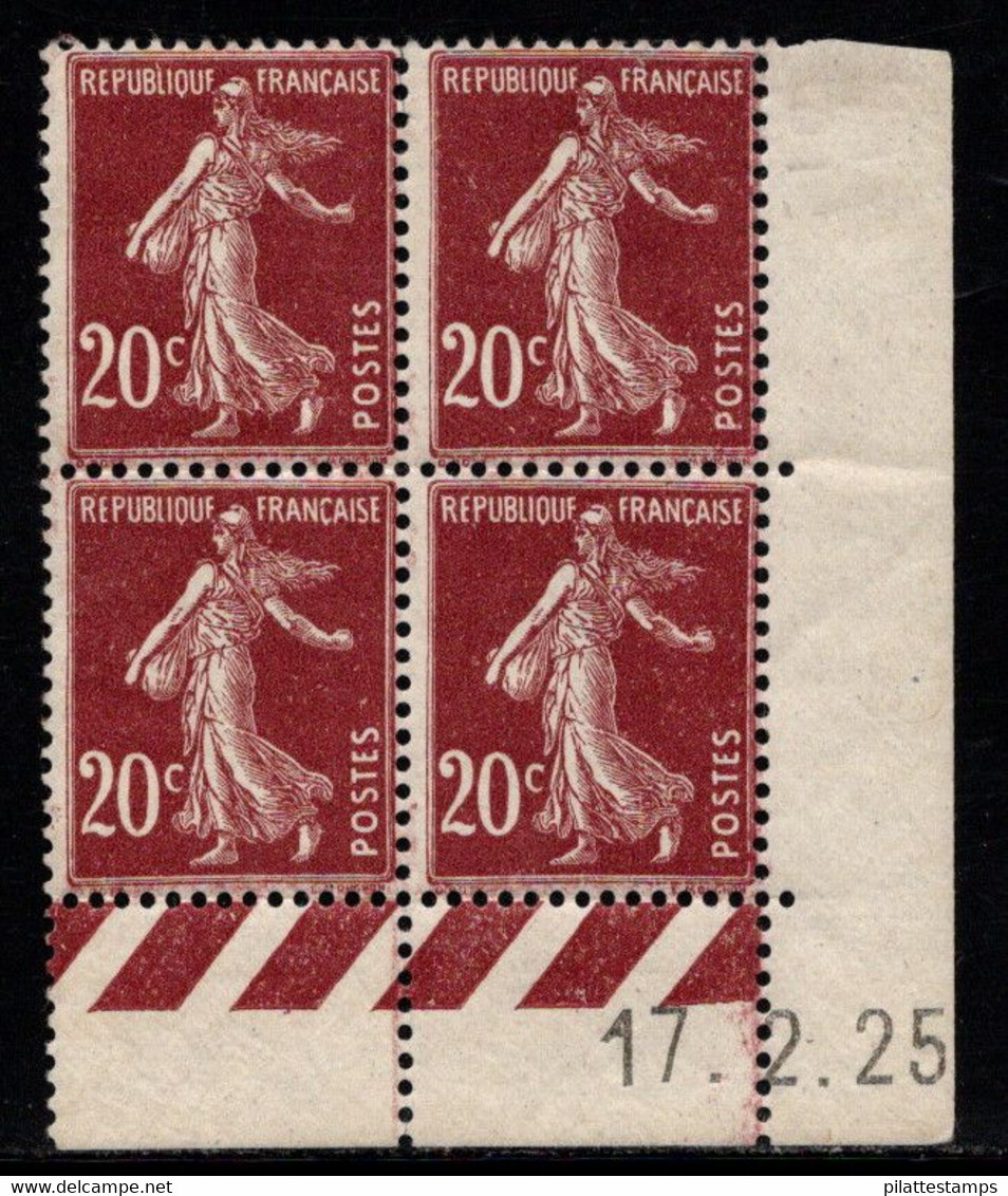FRANCE N°139* TYPE SEMEUSE COIN DATE DU 17/2/25 - ....-1929